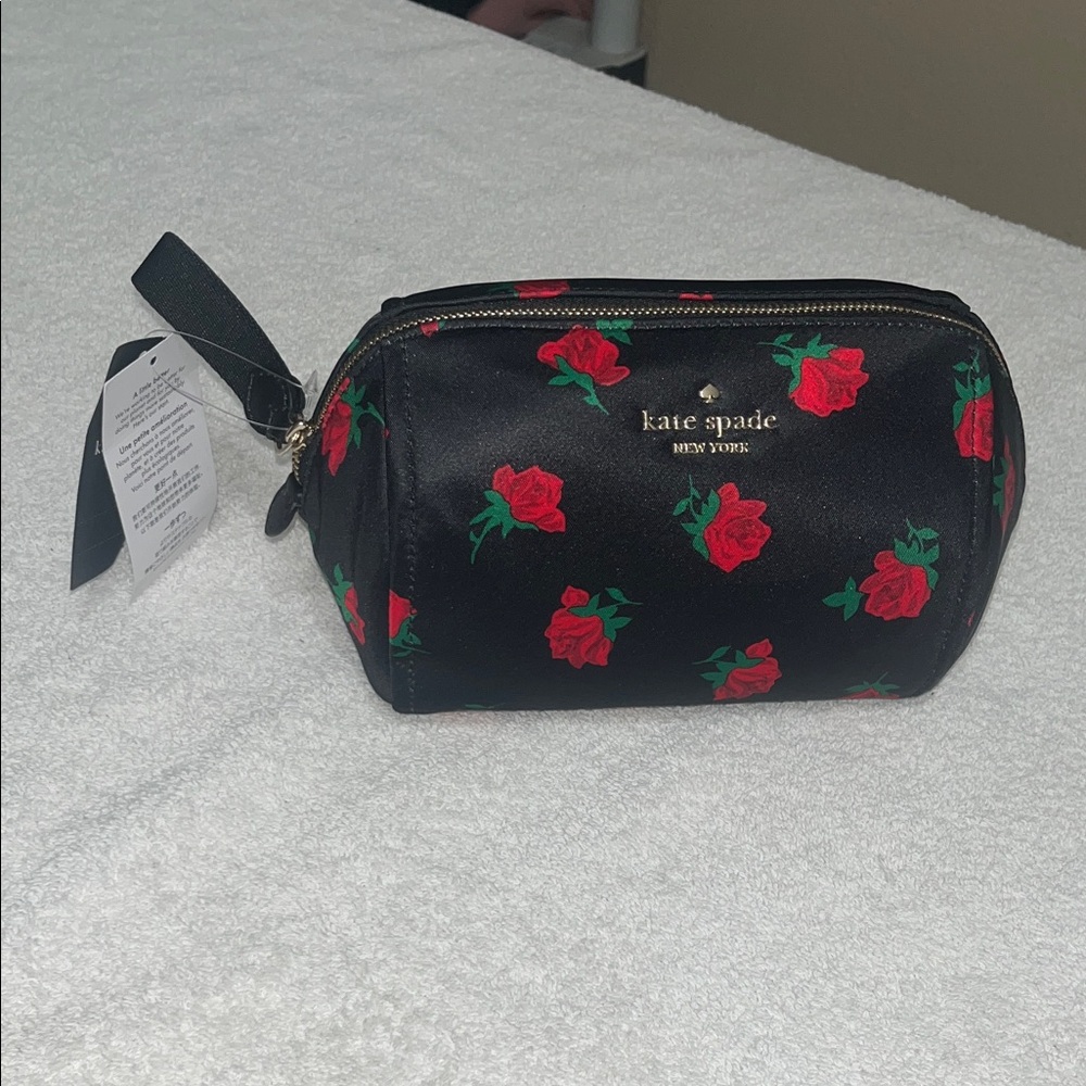 Kate Spade Black Bag with Red Floral Design